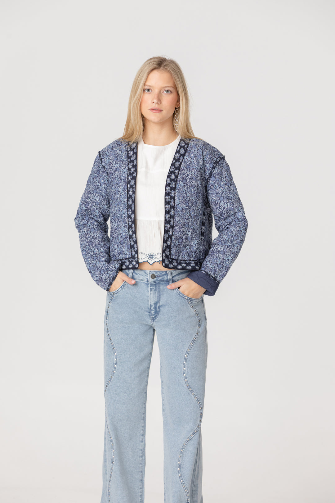 JEANS ONDAS TACHAS DENIM