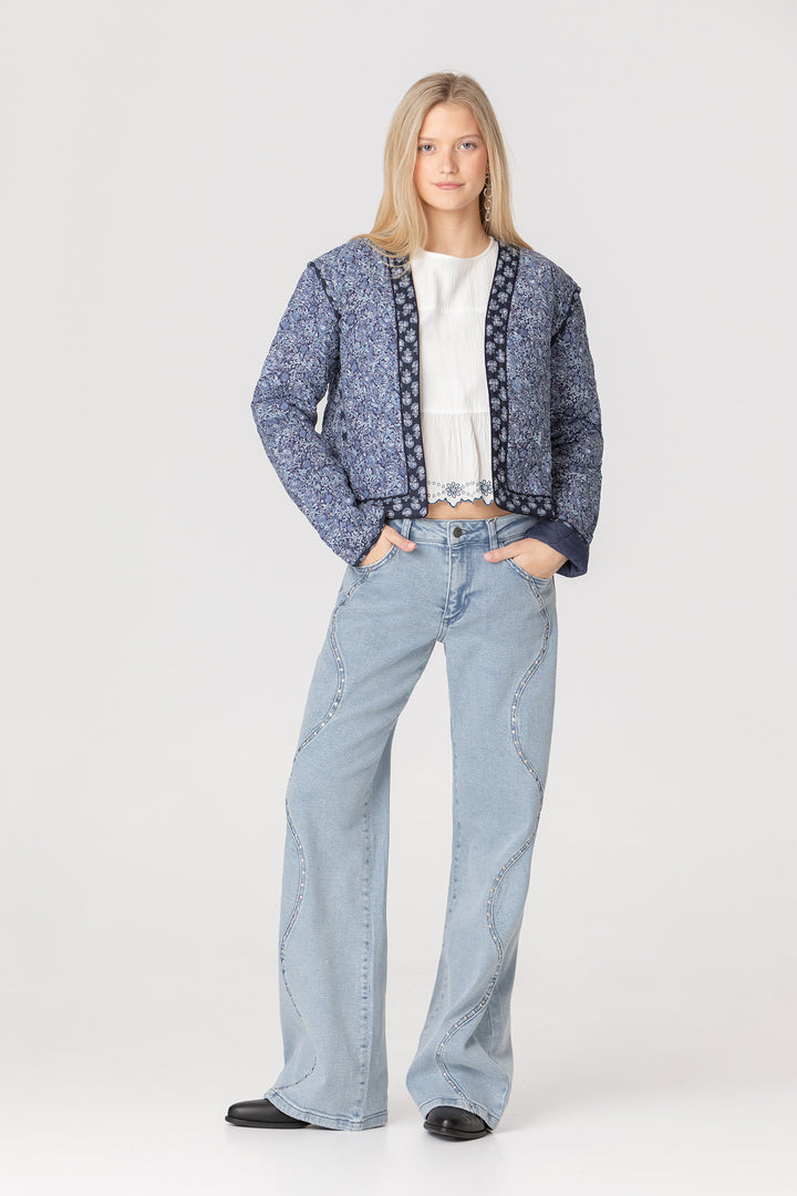 JEANS ONDAS TACHAS DENIM