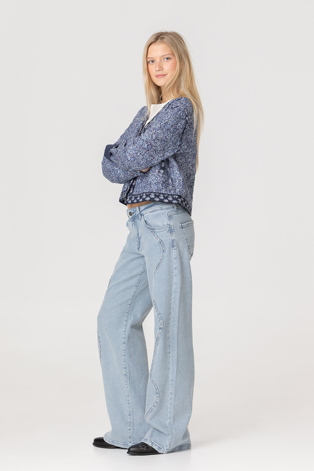 JEANS ONDAS TACHAS DENIM