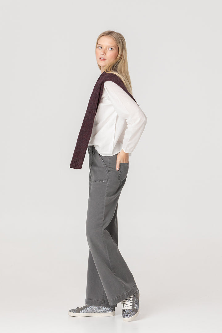 JEANS CULOTTE BOLSILLOS TACHAS