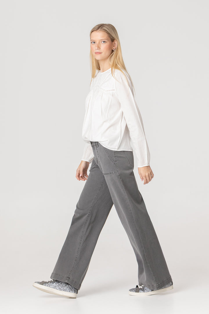 JEANS CULOTTE BOLSILLOS TACHAS