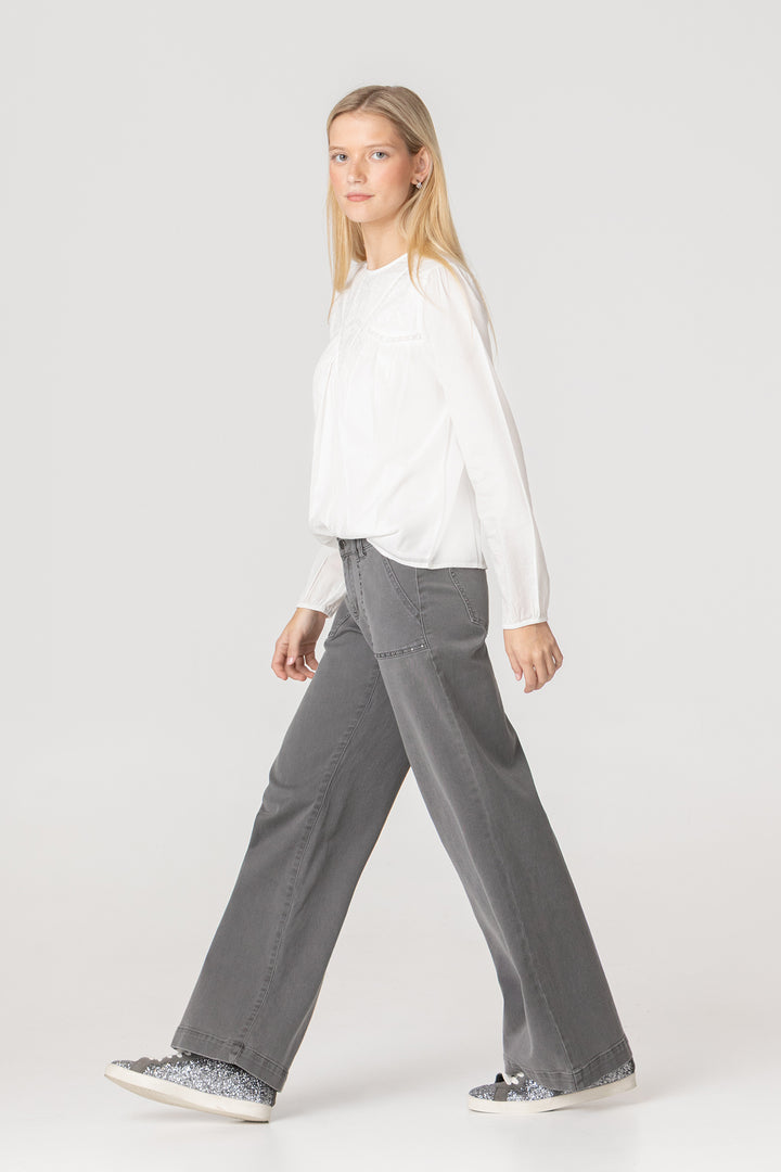 JEANS CULOTTE BOLSILLOS TACHAS