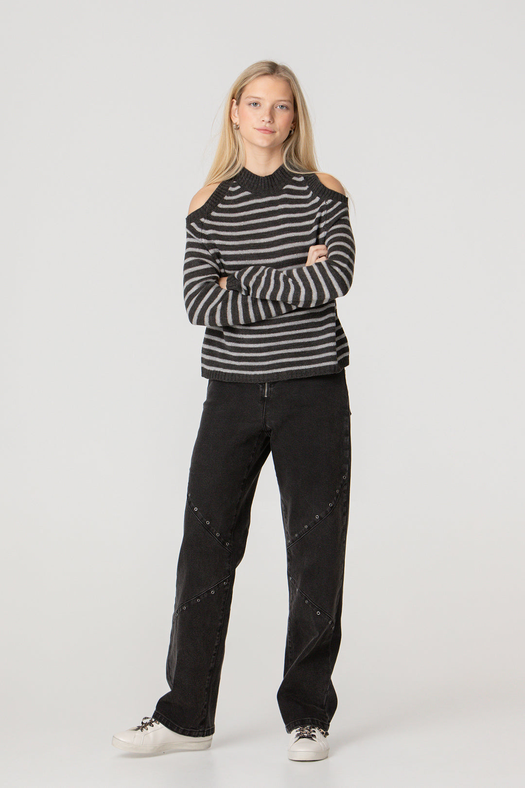 CAMISA LISTRADA COM ABERTURAS