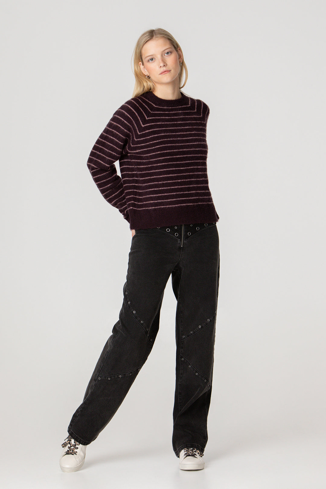 CAMISA DE GOLA QUADRADA LISTRADA