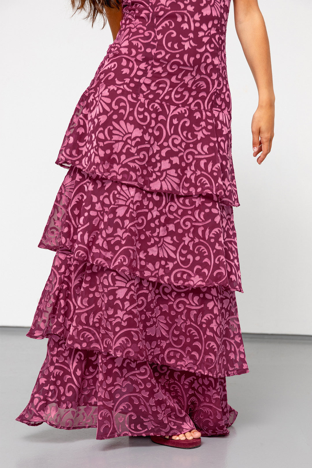 MERCEDES RUFFLED MIDI DRESS