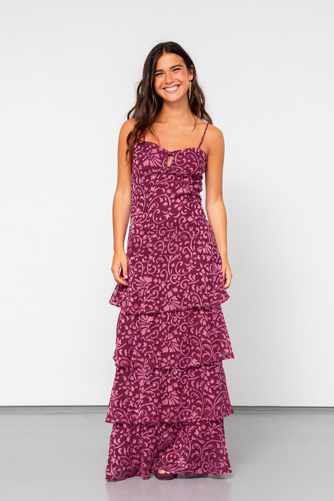 MERCEDES RUFFLED MIDI DRESS