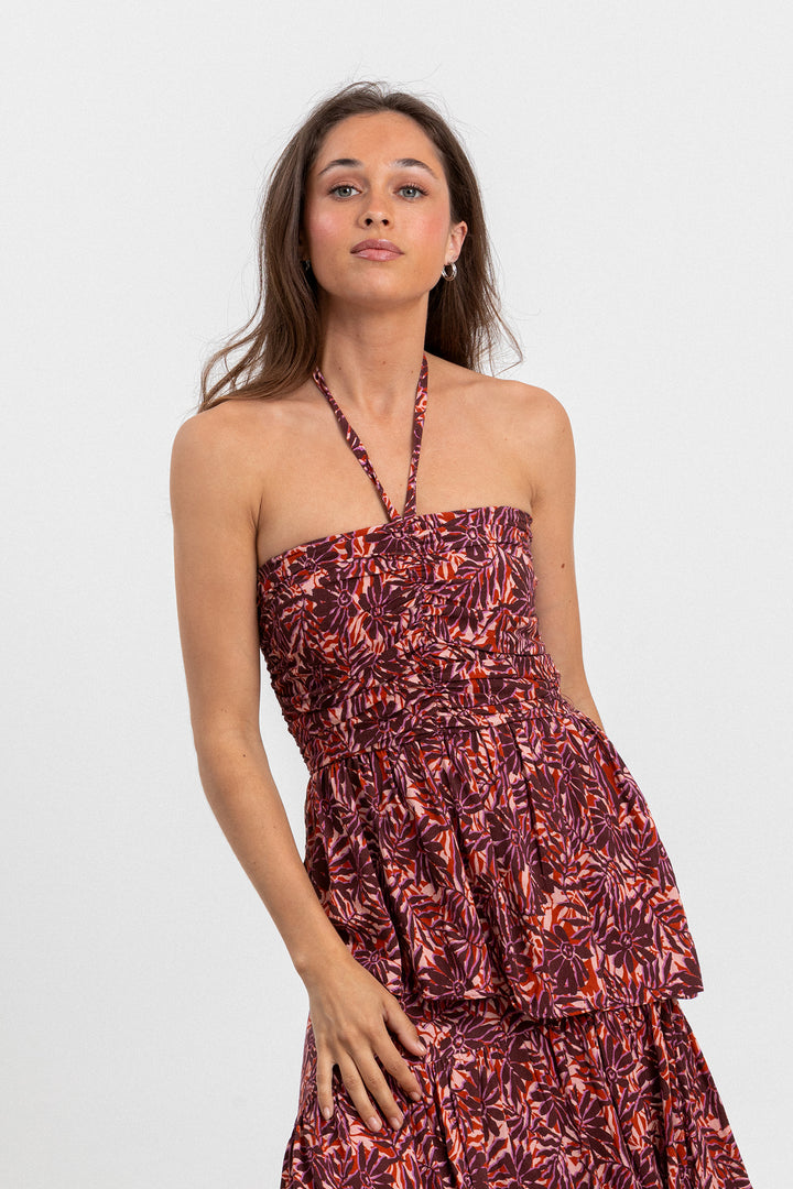 RENATA RUFFLED MIDI DRESS