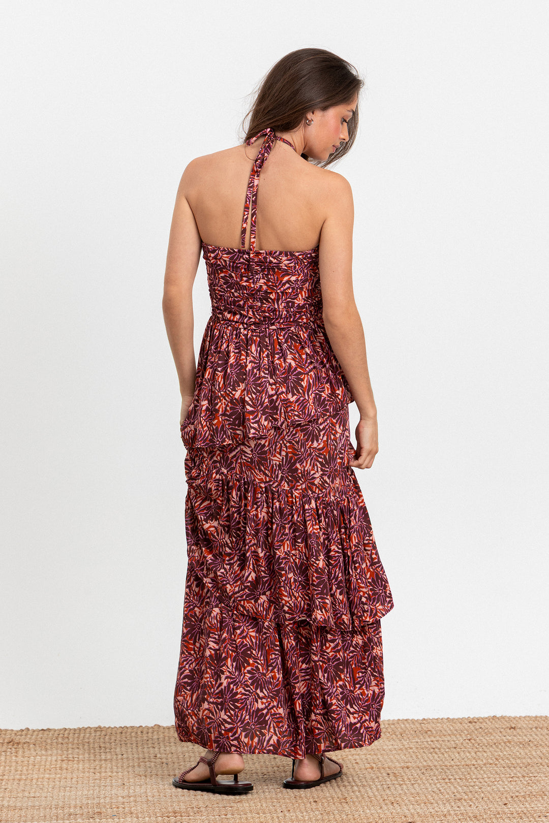 RENATA RUFFLED MIDI DRESS