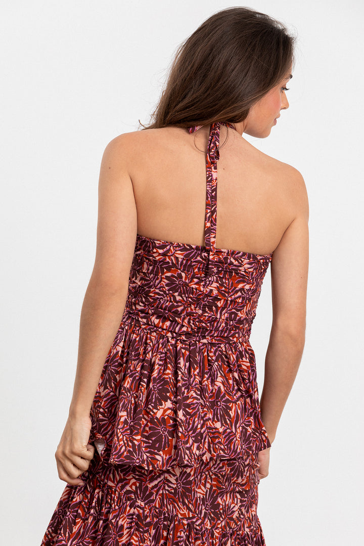 RENATA RUFFLED MIDI DRESS
