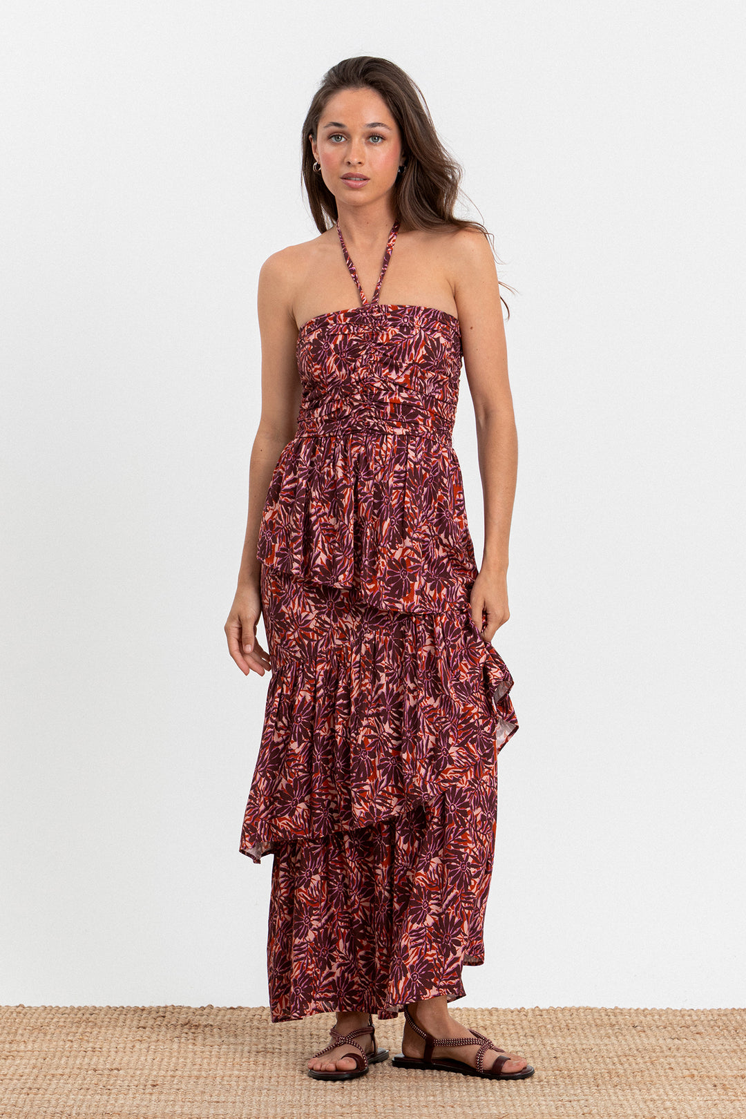 RENATA RUFFLED MIDI DRESS