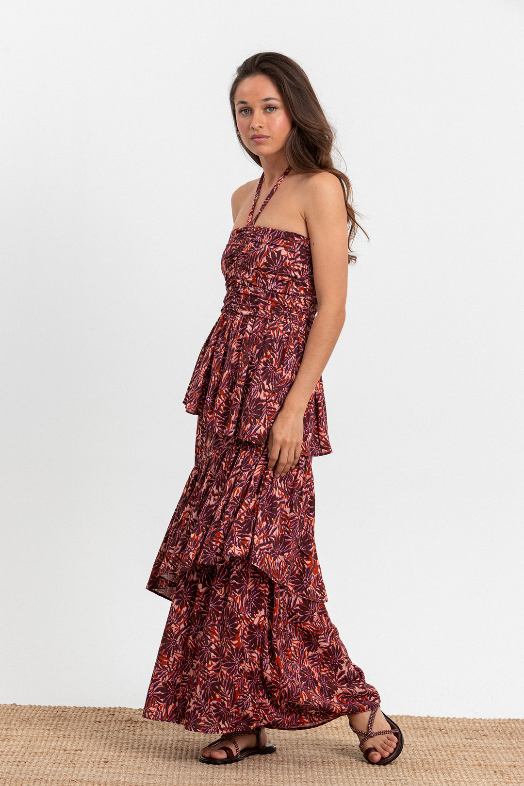 RENATA RUFFLED MIDI DRESS