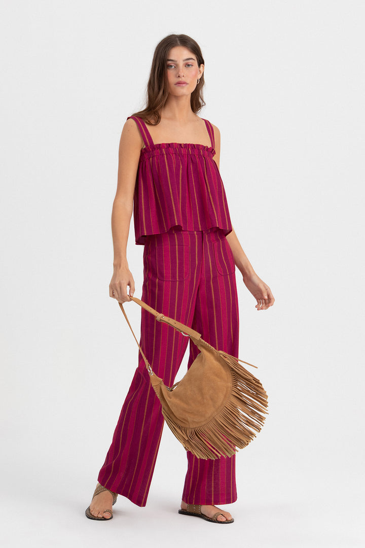 PANTALON CULOTTE BOLSILLO RAYAS