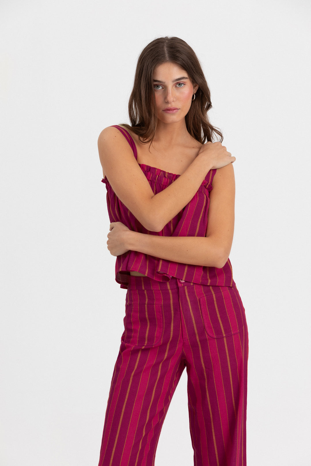 PANTALON CULOTTE BOLSILLO RAYAS