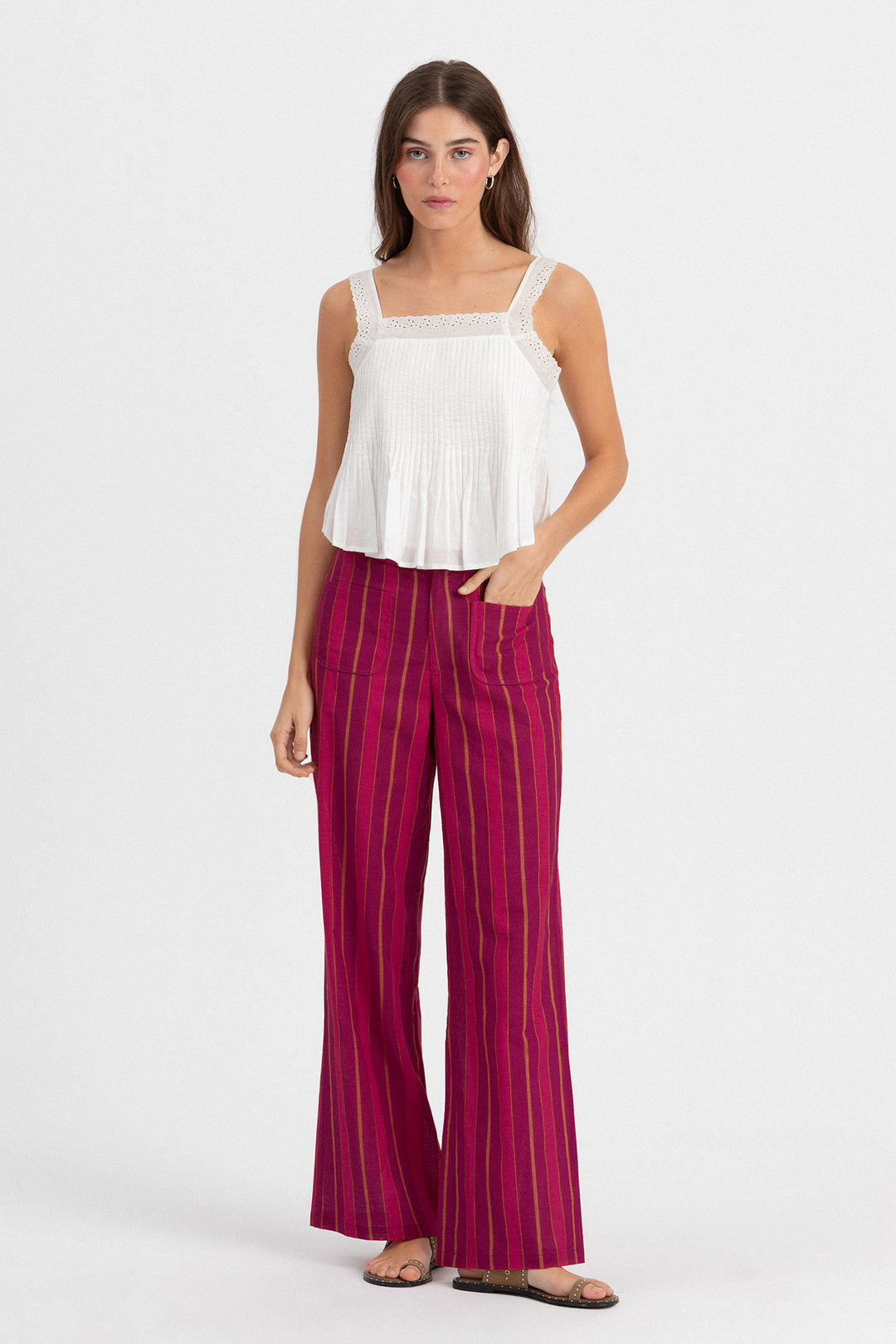 PANTALON CULOTTE BOLSILLO RAYAS