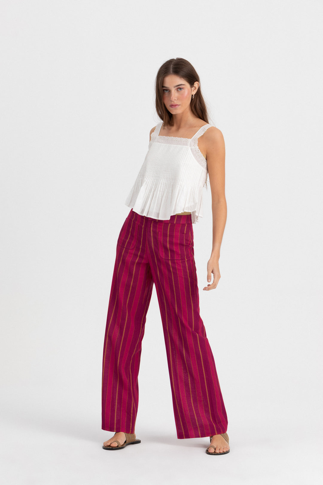 PANTALON CULOTTE BOLSILLO RAYAS