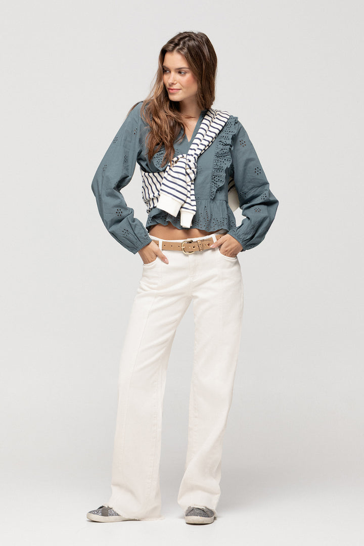 STRIPED ZIP-UP SWEATSHIRT