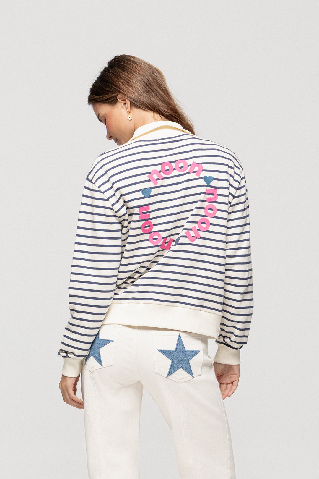 STRIPED ZIP-UP SWEATSHIRT