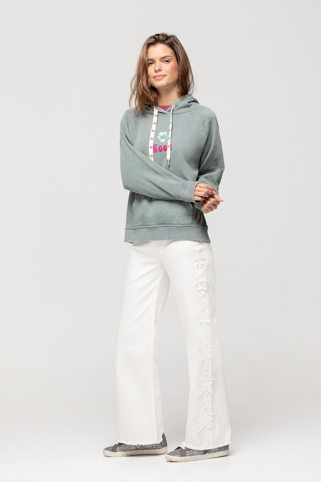 SUDADERA LAVADA FLORES