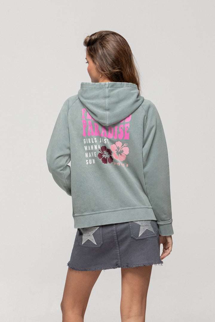 SUDADERA LAVADA FLORES