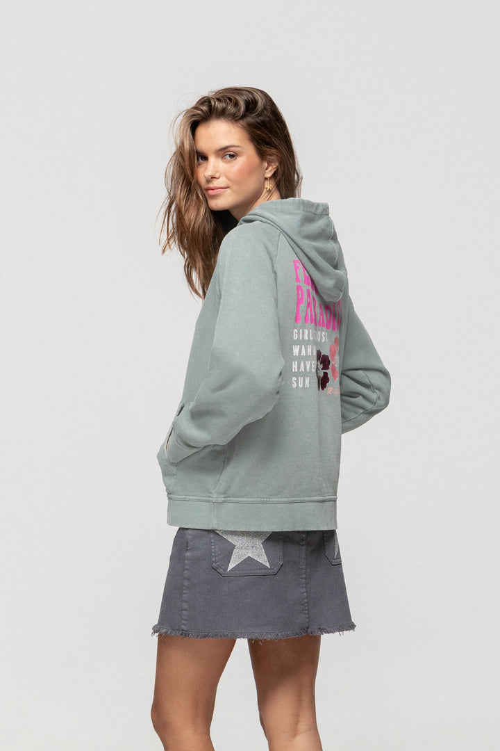 SUDADERA LAVADA FLORES