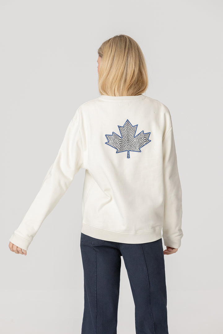 SUDADERA SIN CAPUCHA HOJA CEBRA