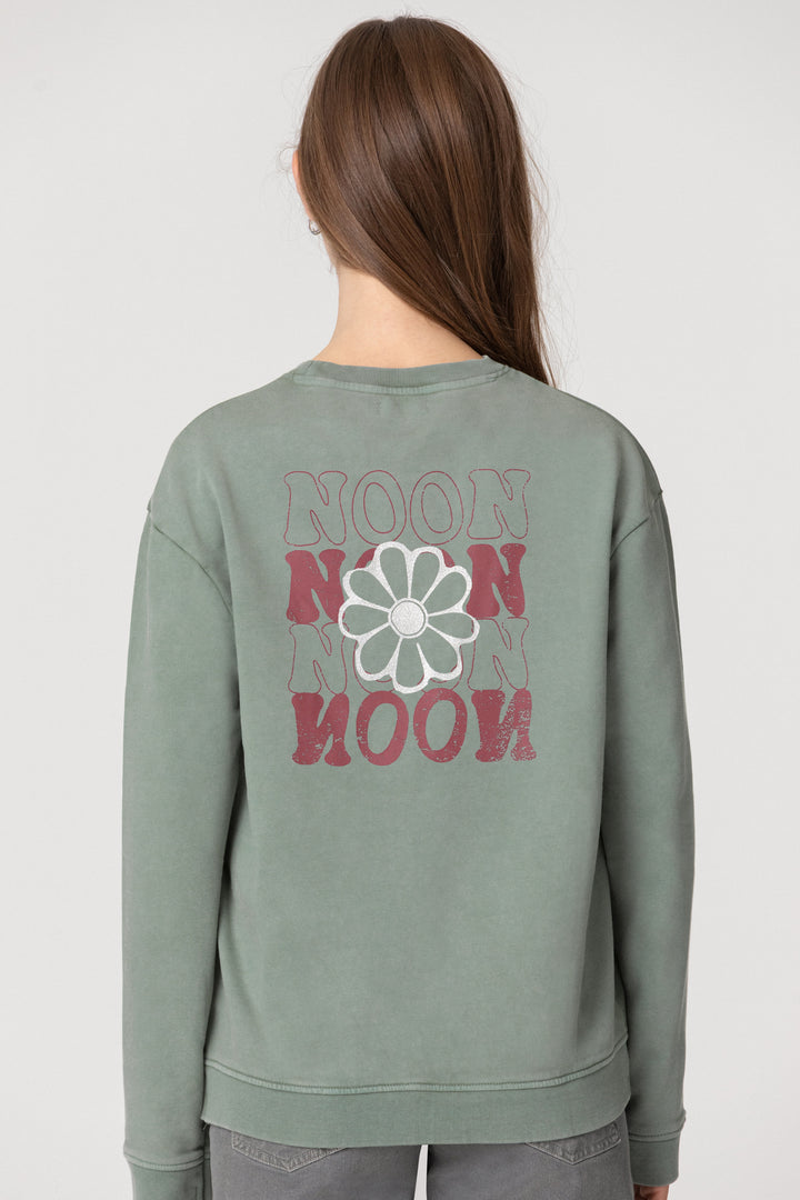 SUDADERA SIN CAPUCHA PRINT ESPALDA FLOR