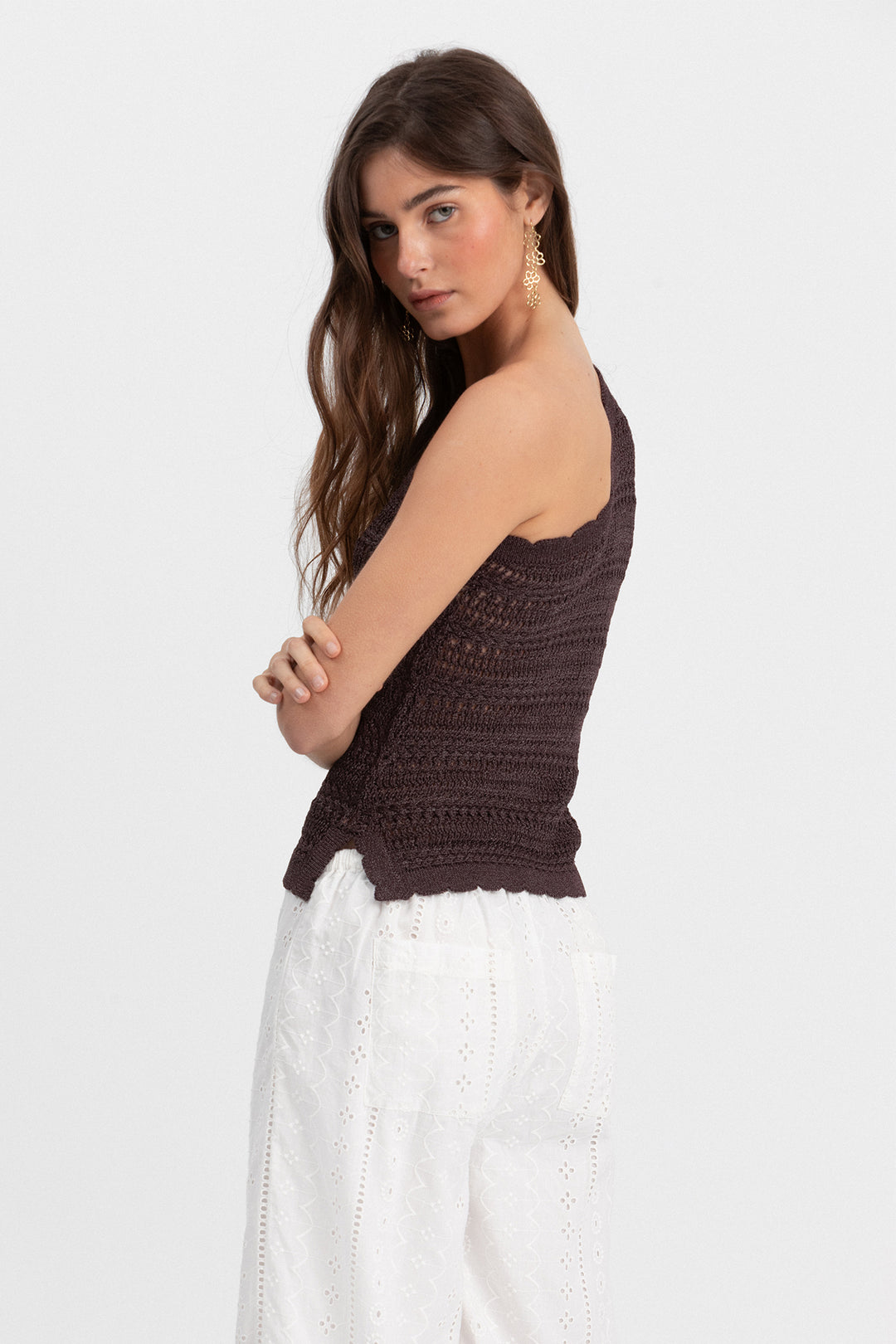ASYMMETRICAL OPENWORK TOP
