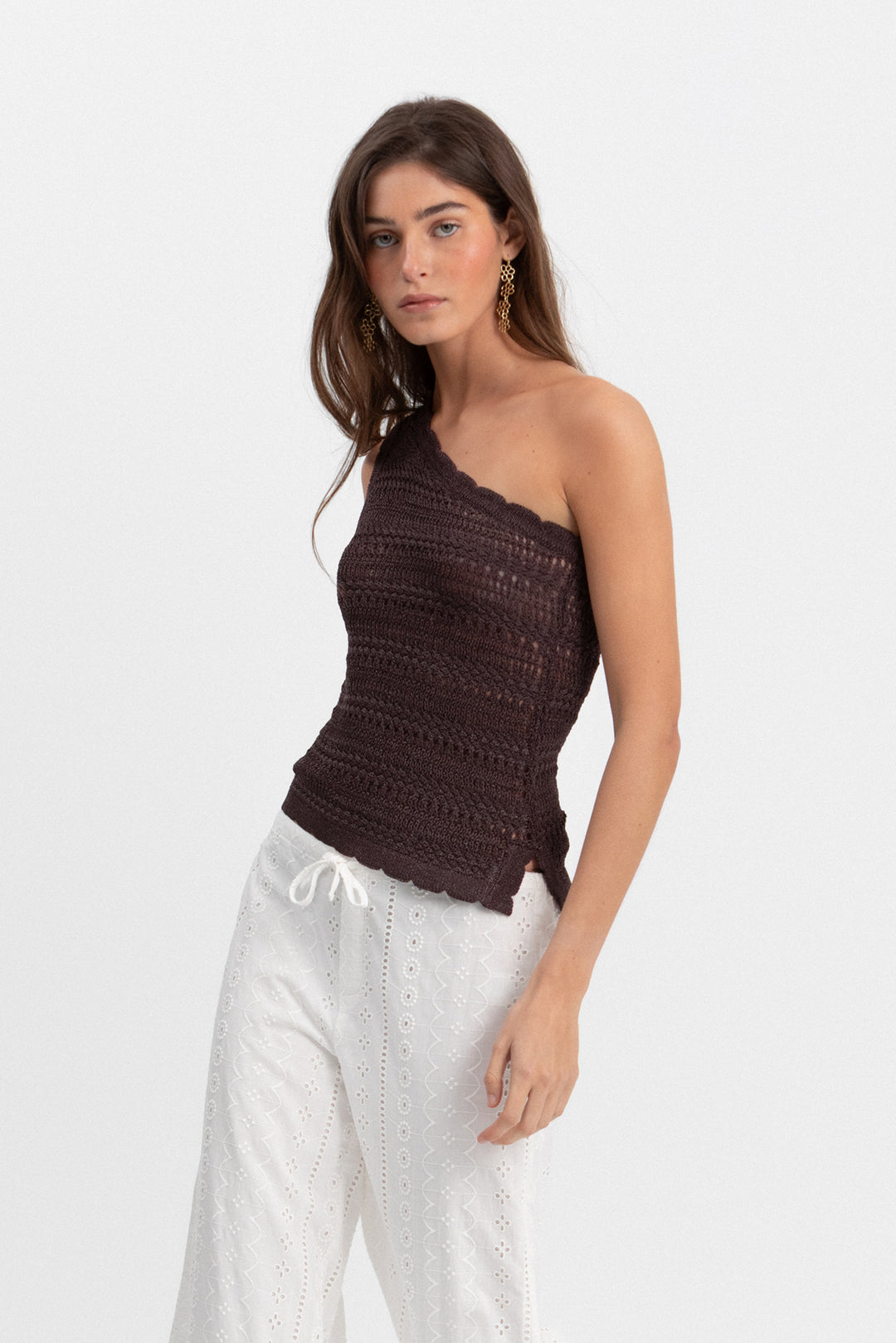 ASYMMETRICAL OPENWORK TOP