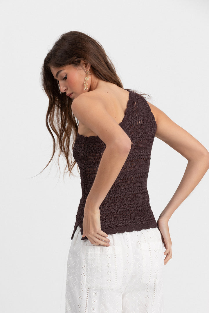 ASYMMETRICAL OPENWORK TOP