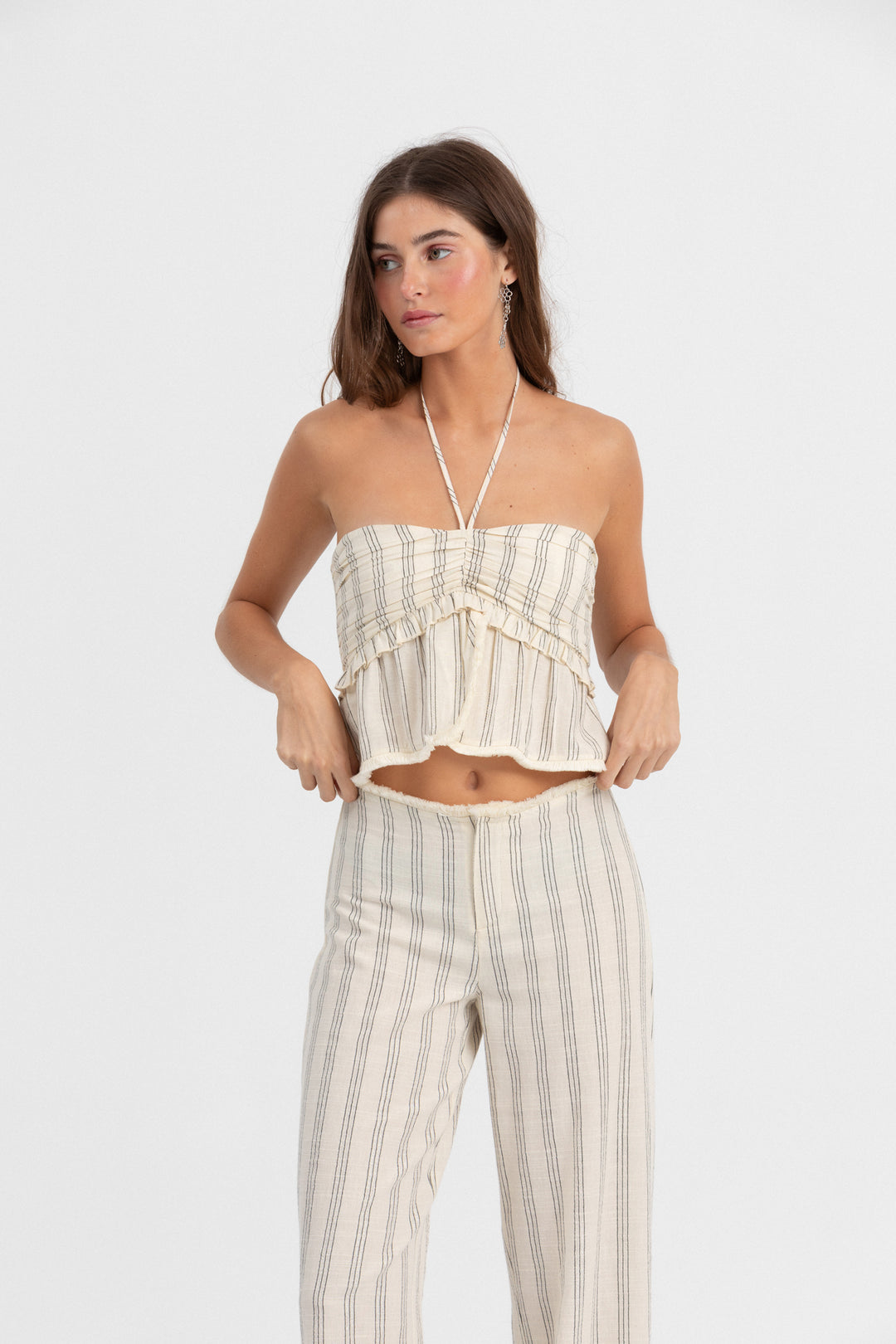 PANTALON DESFLECADO RAYAS LUREX