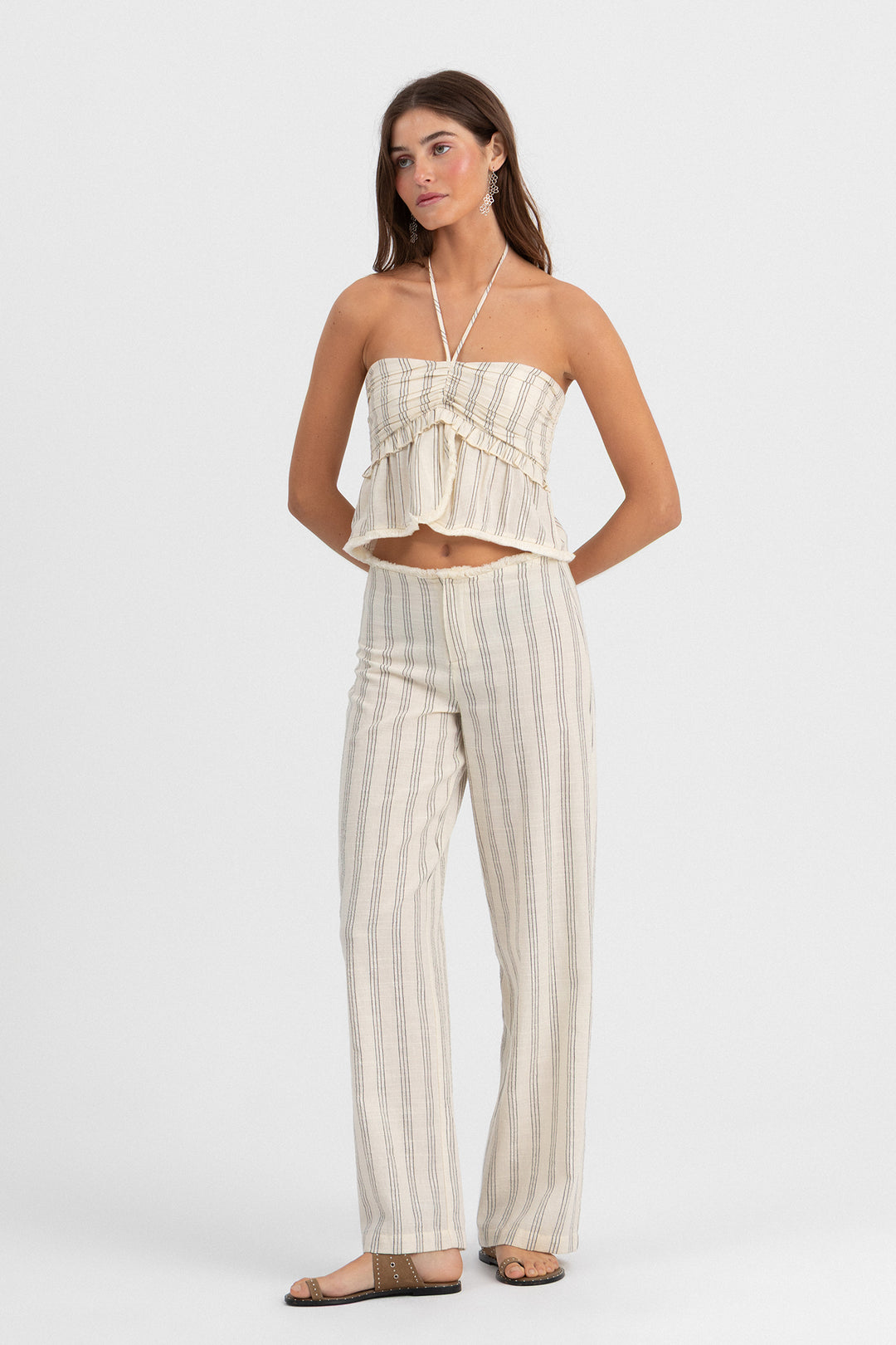 PANTALON DESFLECADO RAYAS LUREX