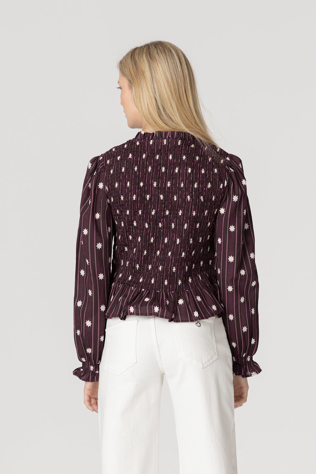 RUFFED PRINTED TOP