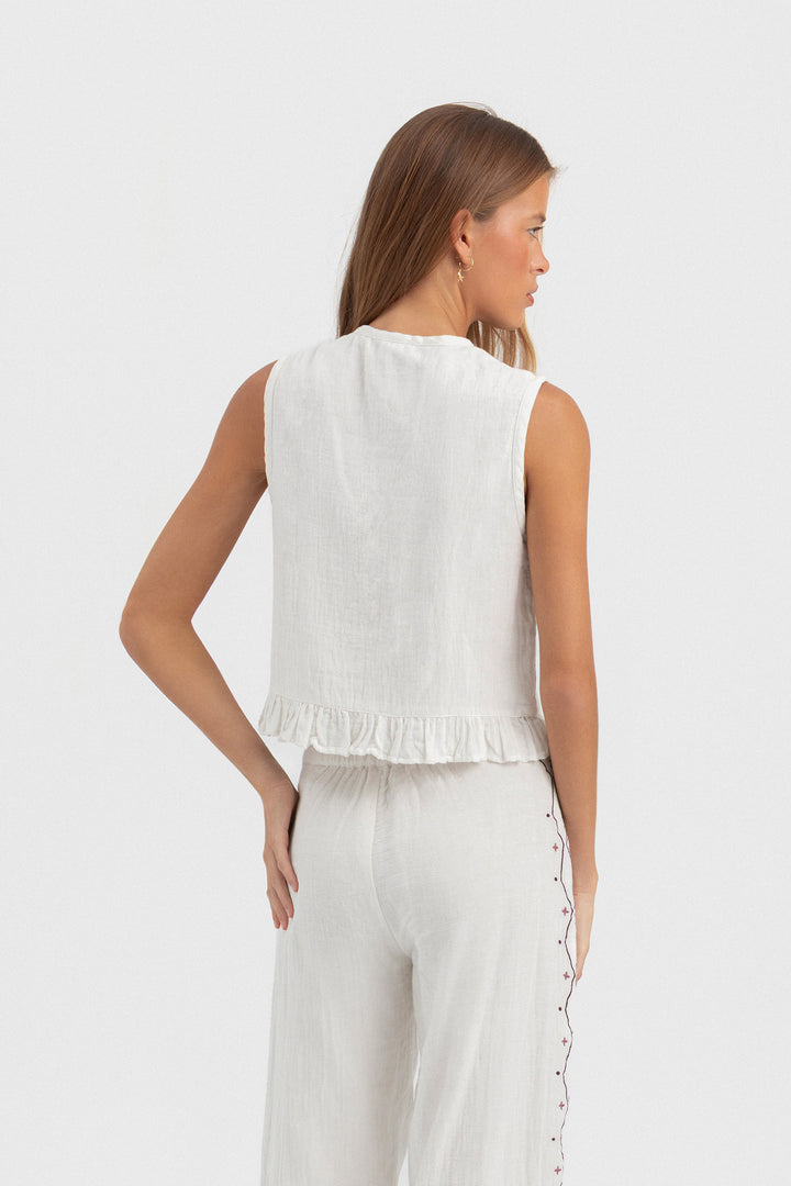 TOP FLORES BORDADAS VOLANTE