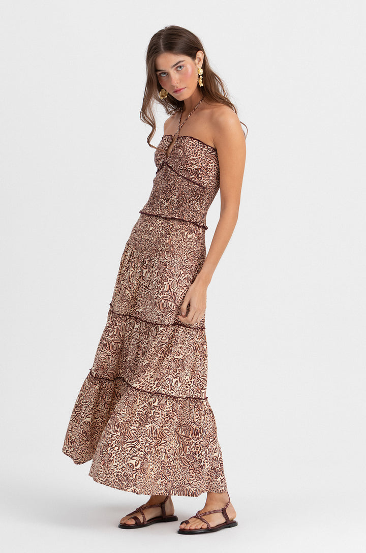 Blusa estampada franzida