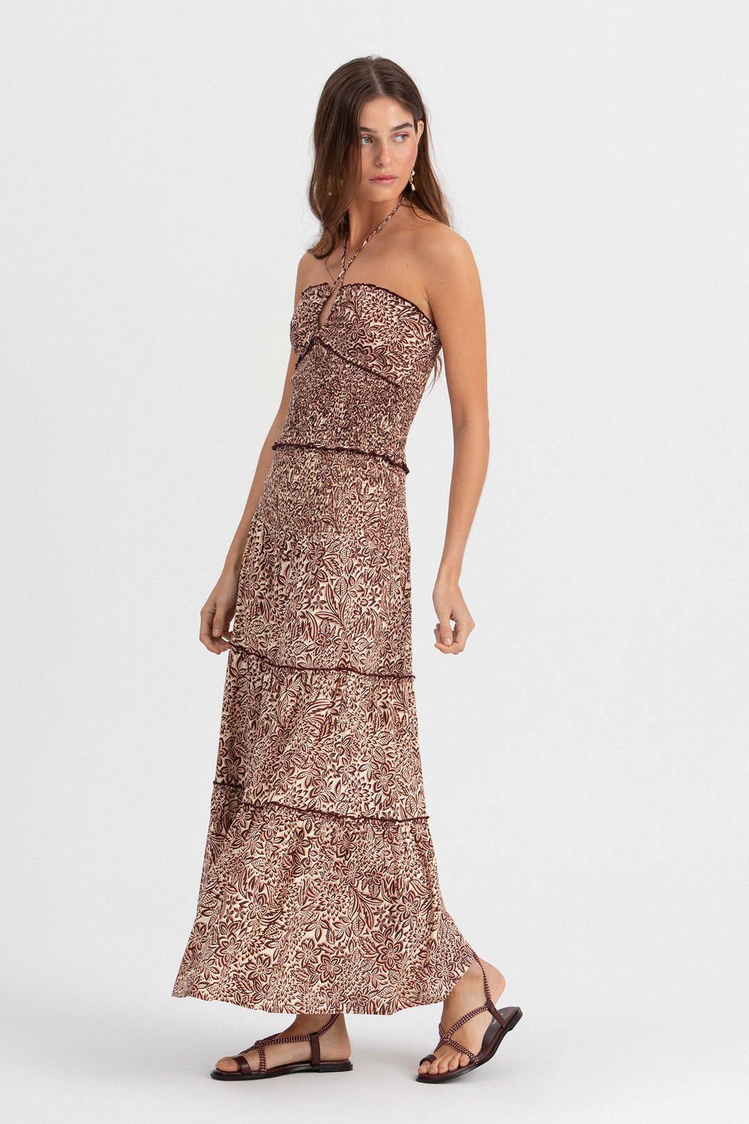 Blusa estampada franzida