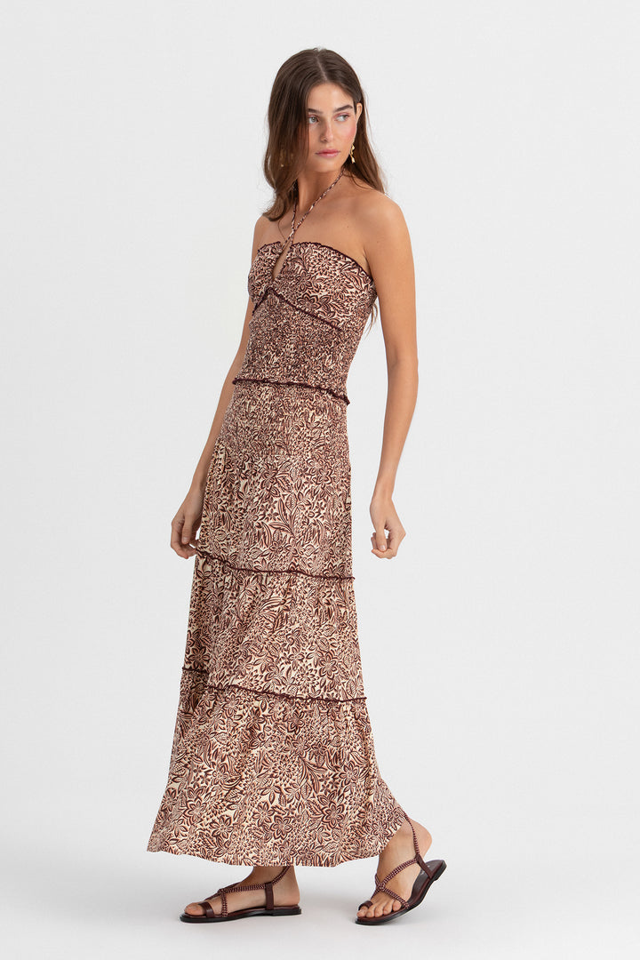 Blusa estampada franzida