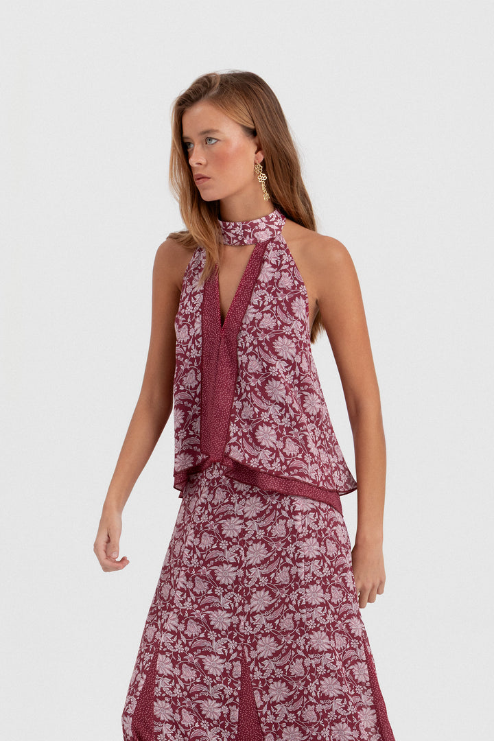 TOP HALTER DOBLE TEJIDO