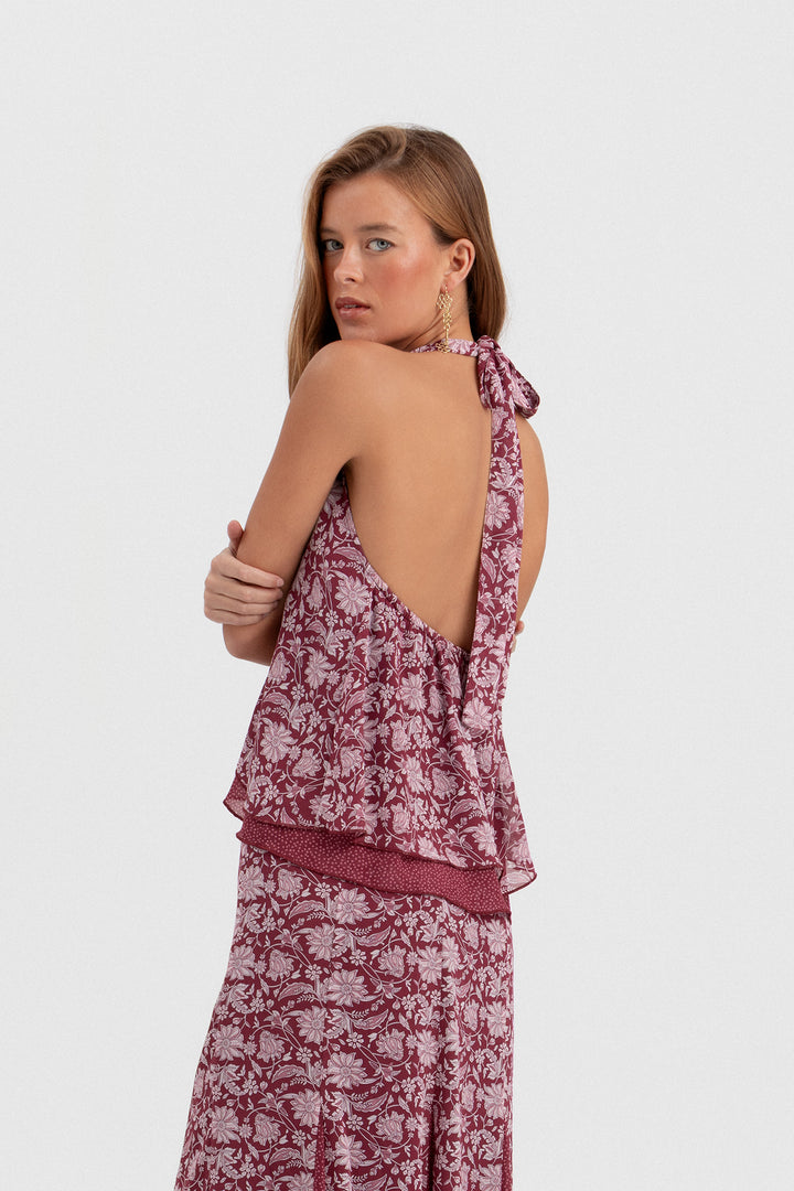 TOP HALTER DOBLE TEJIDO