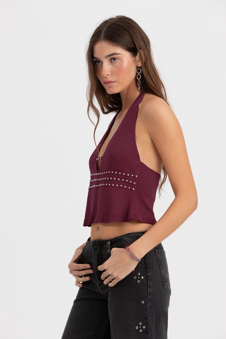 CALÇAS DE ganga COM TACHAS SEM CÓS