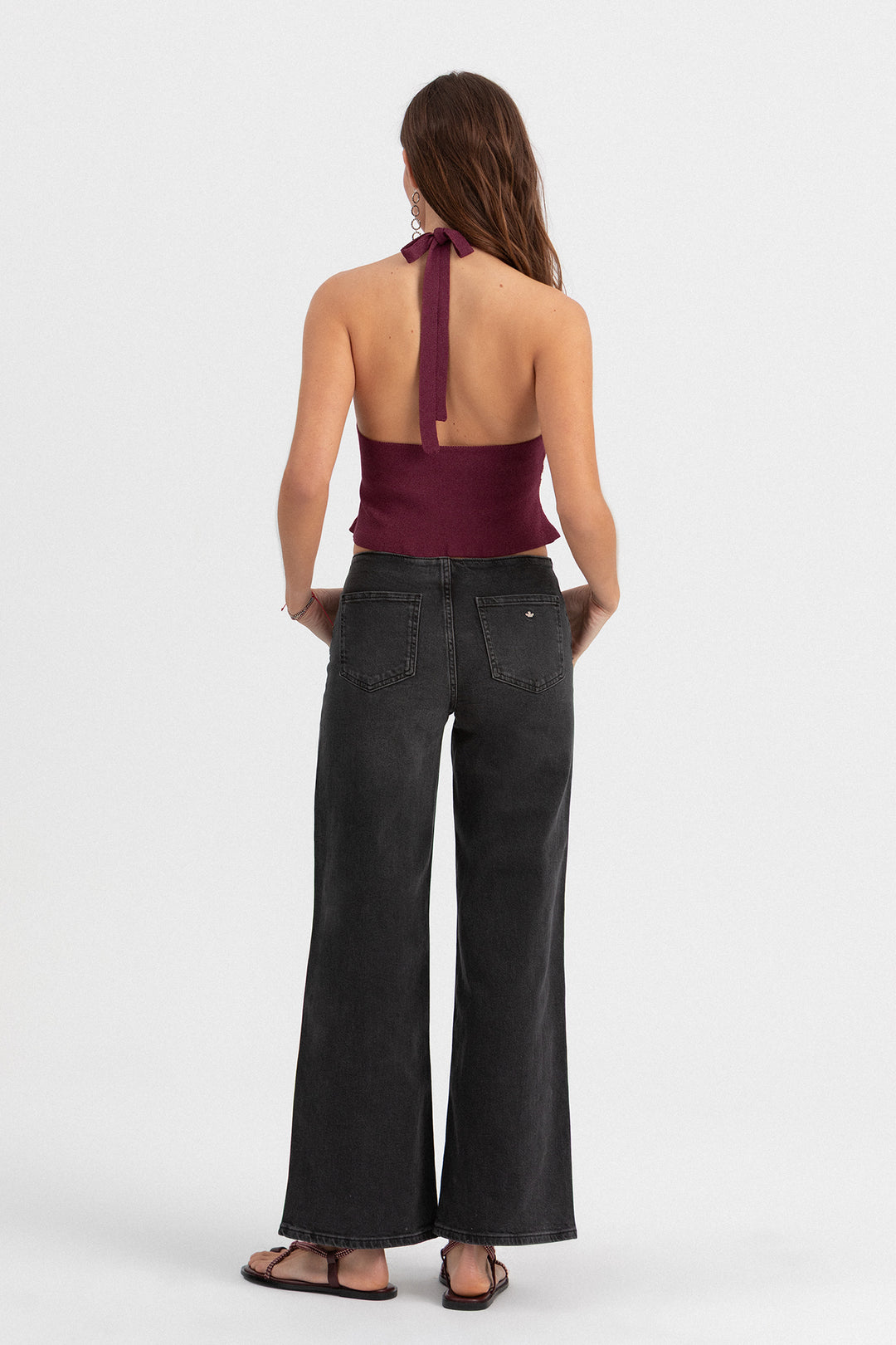 CALÇAS DE ganga COM TACHAS SEM CÓS