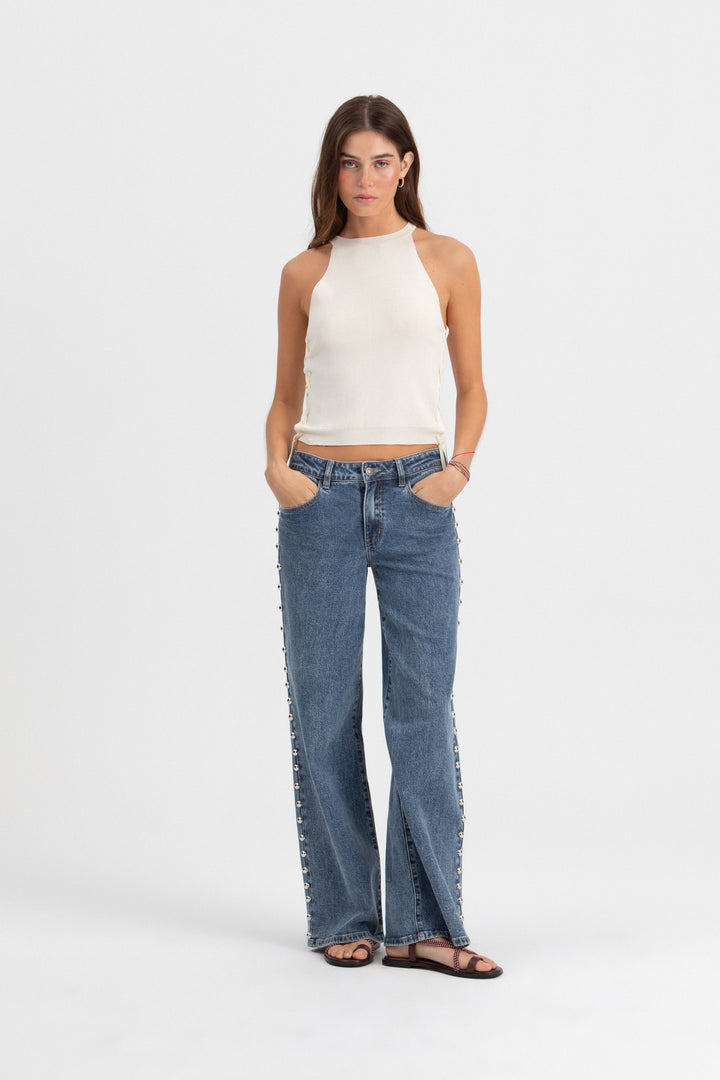 CALÇAS DE ganga MAXI COM TACHAS