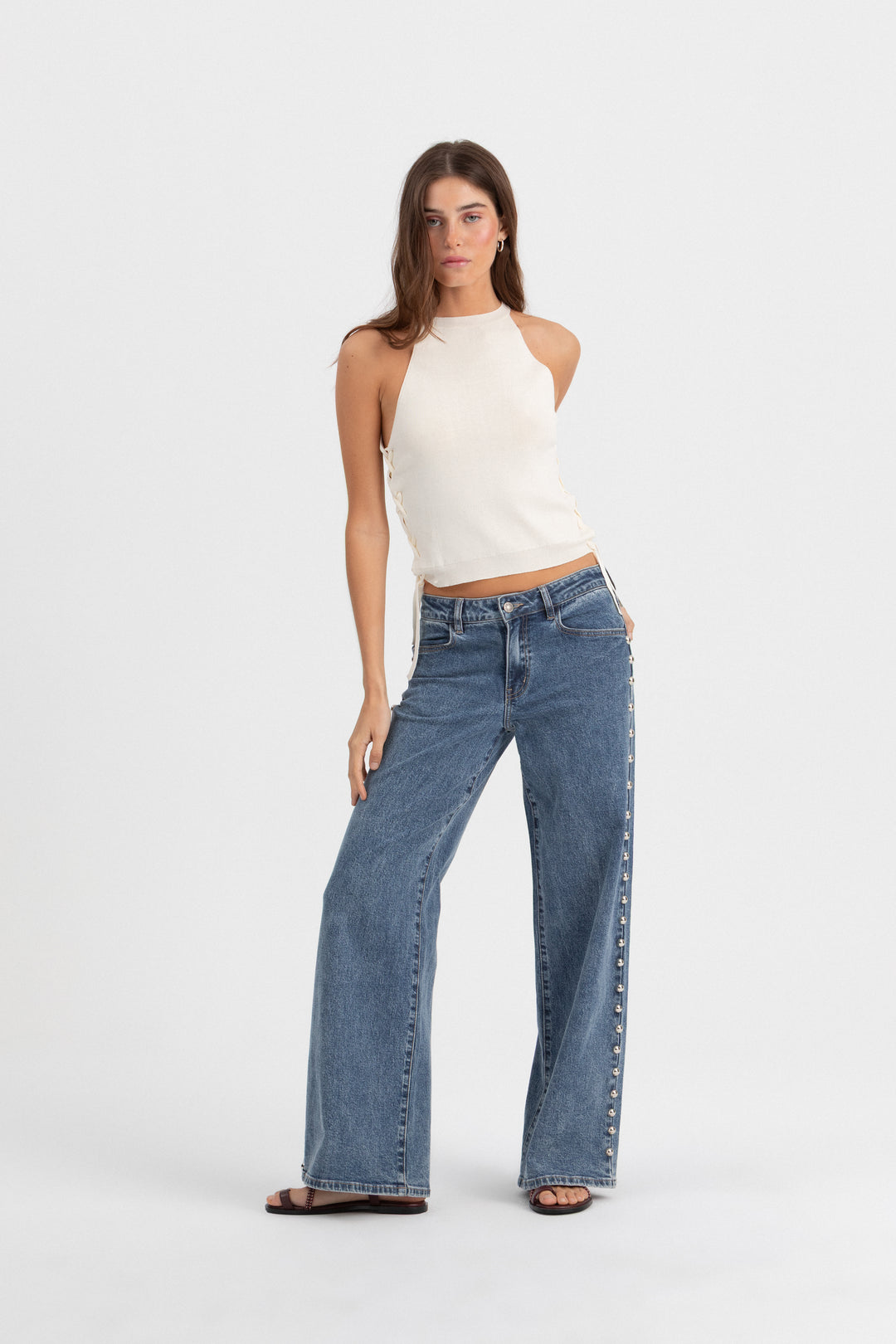 CALÇAS DE ganga MAXI COM TACHAS