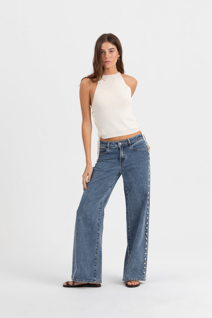 CALÇAS DE ganga MAXI COM TACHAS