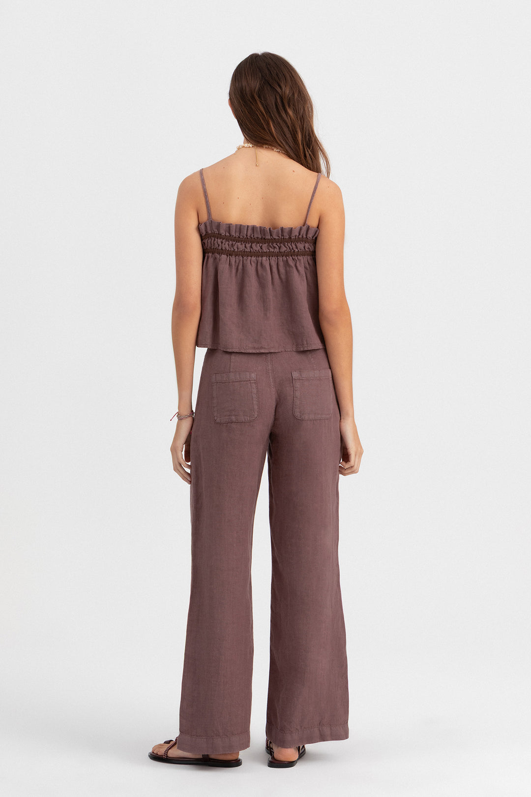 TOP LINO FRUNCIDO CONTRASTE