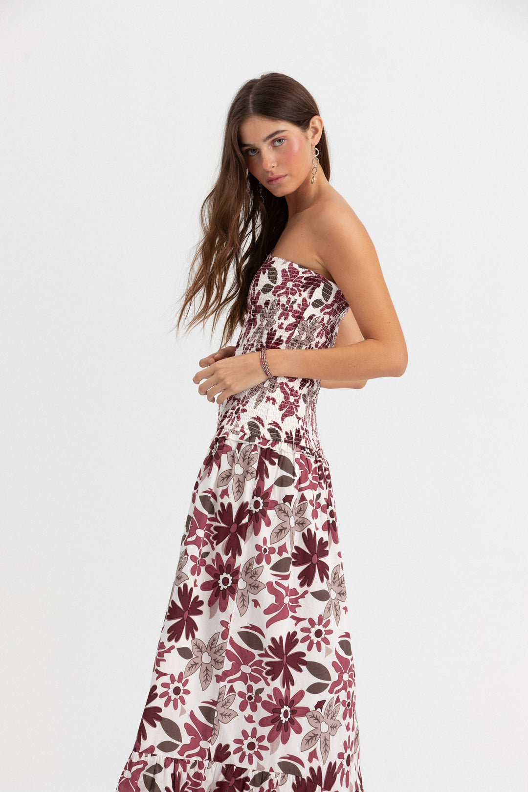 VESTIDO ASIMETRICO MIDI ESTAMPADO