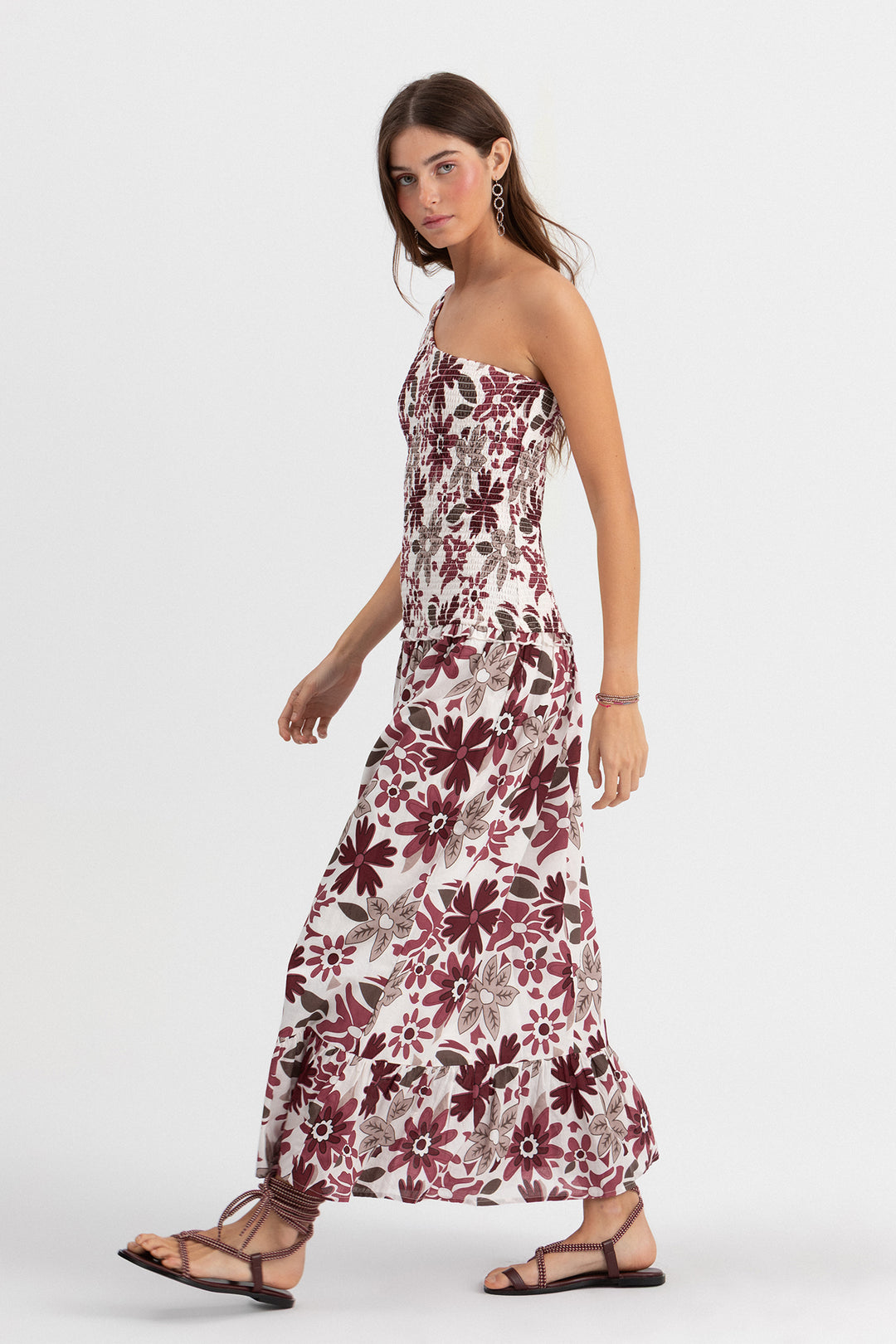 VESTIDO ASIMETRICO MIDI ESTAMPADO