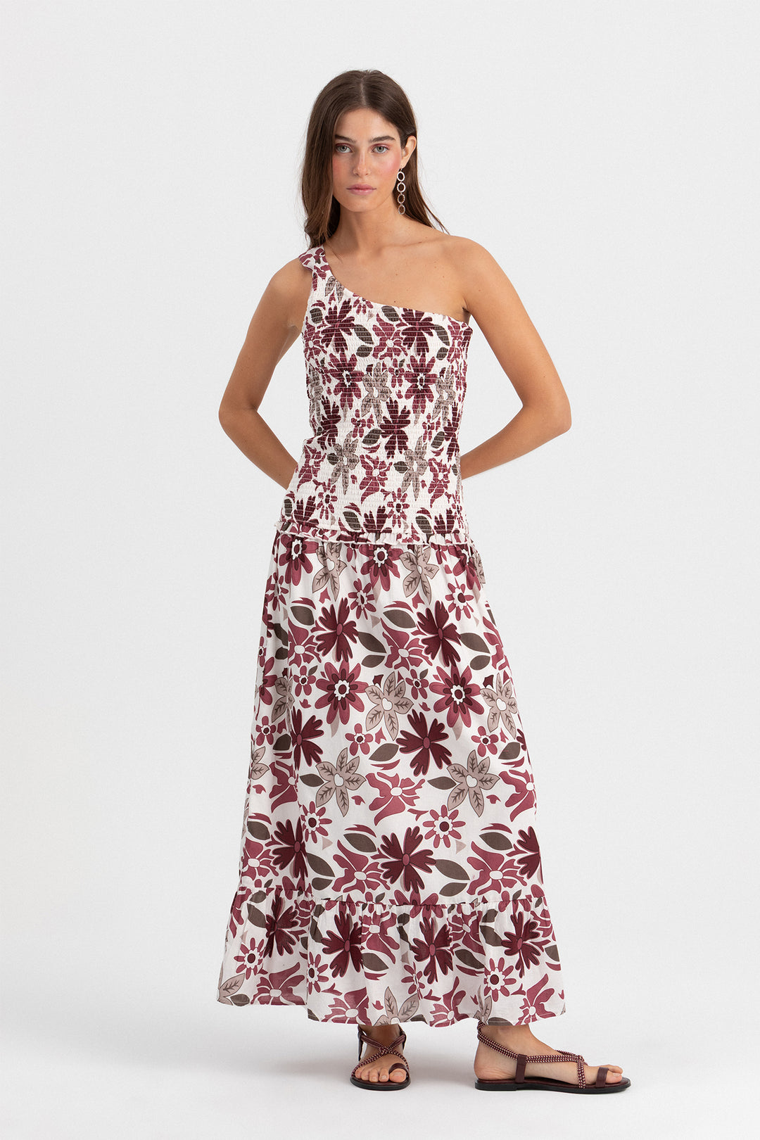 VESTIDO ASIMETRICO MIDI ESTAMPADO