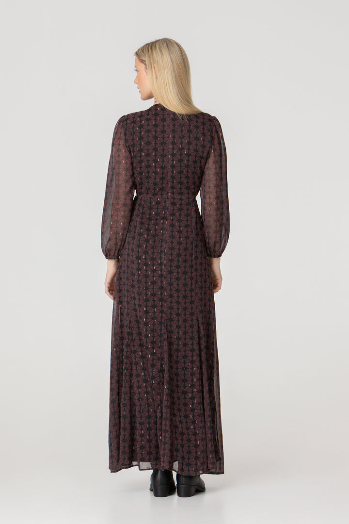 MIDI DRESS WITH V-NECK AND CUT-OUT