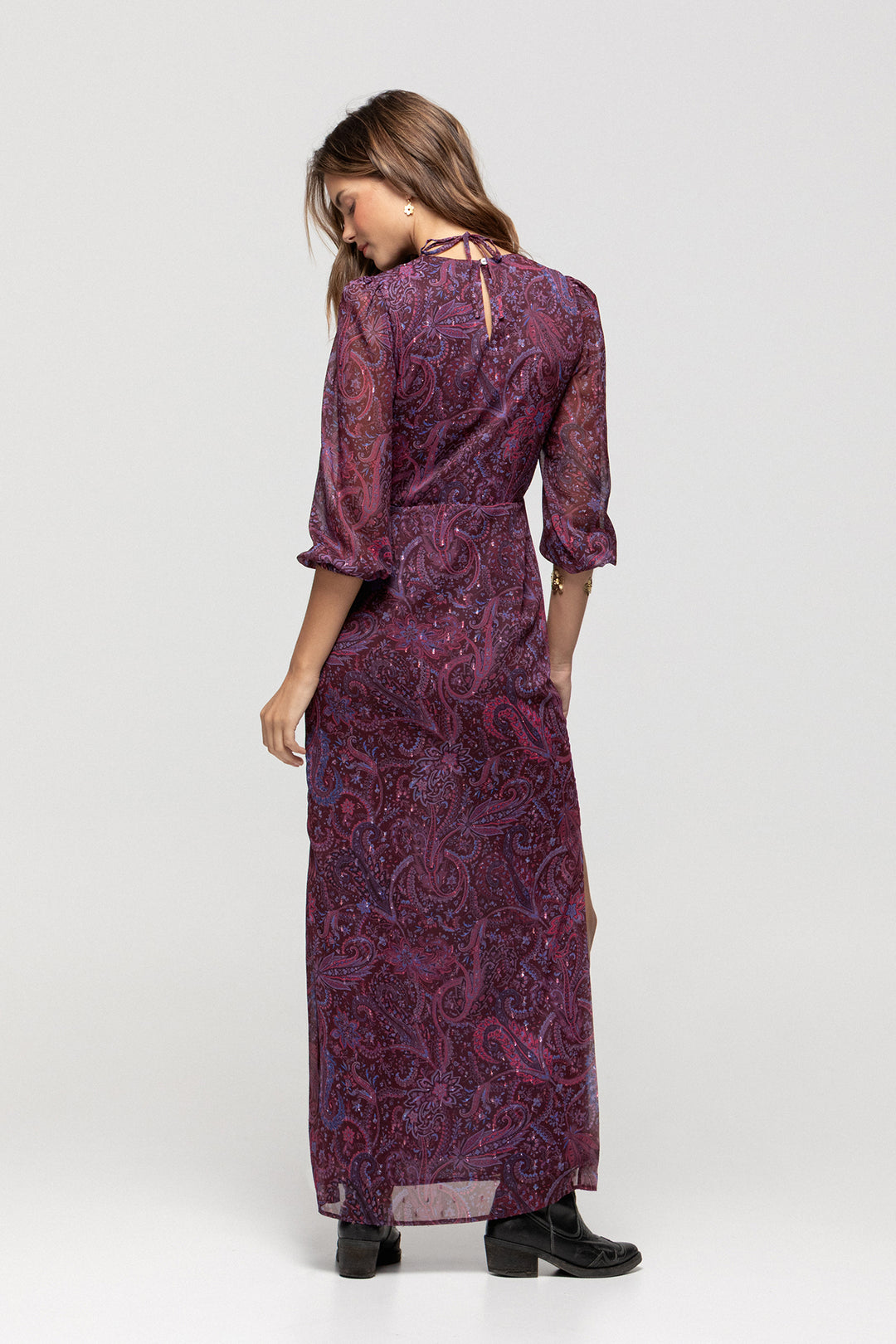 OPENING PRINTED MIDI DRESS