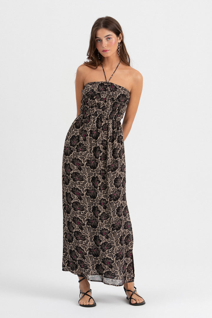 VESTIDO MIDI ESTAMPADO GOMAS